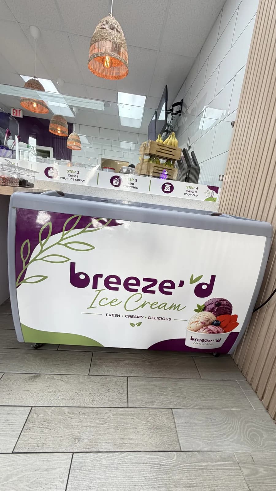 Printed counter wrap for an ice cream shop