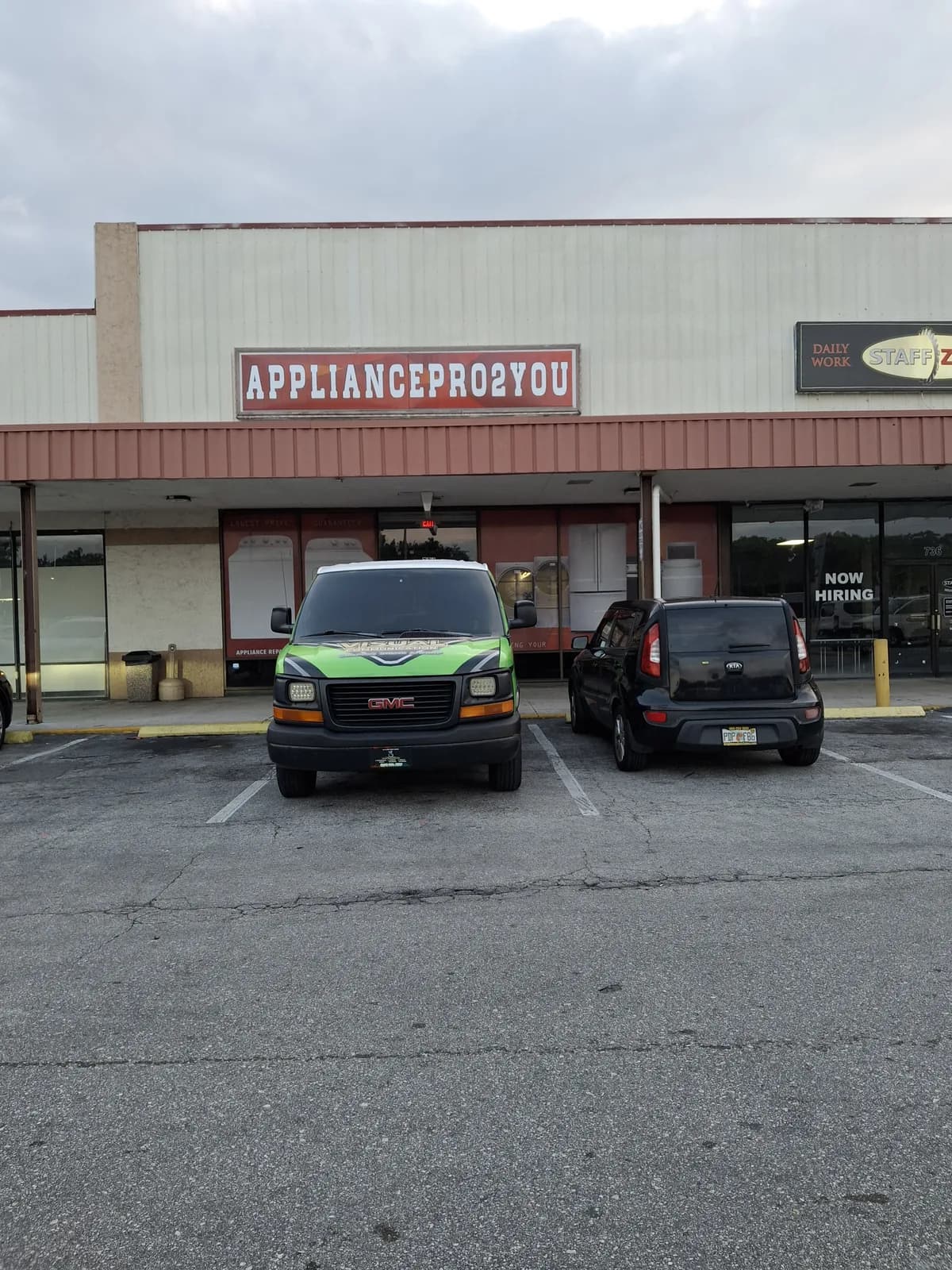 Building sign on the front of an appliance store